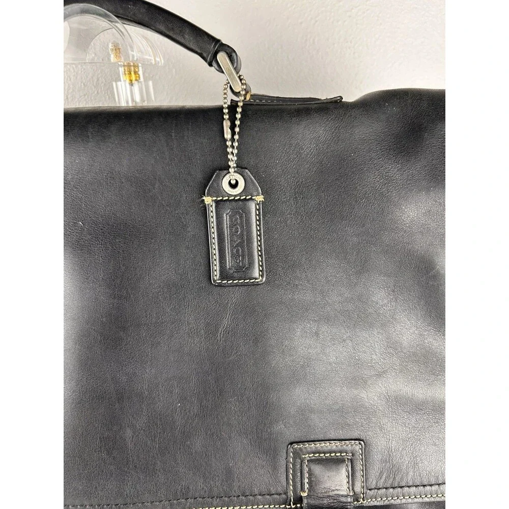 Vintage Coach Briefcase Messenger Black Bag 5A06 Black Y2k